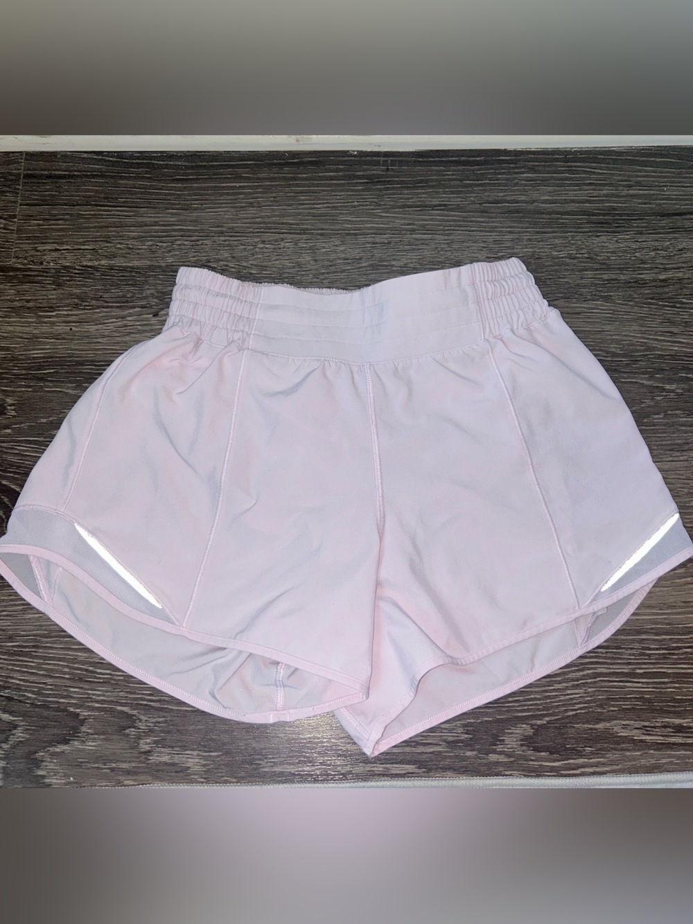 Lululemon Pink Organza 4” Hotty Hot High Rise Shorts Size 6